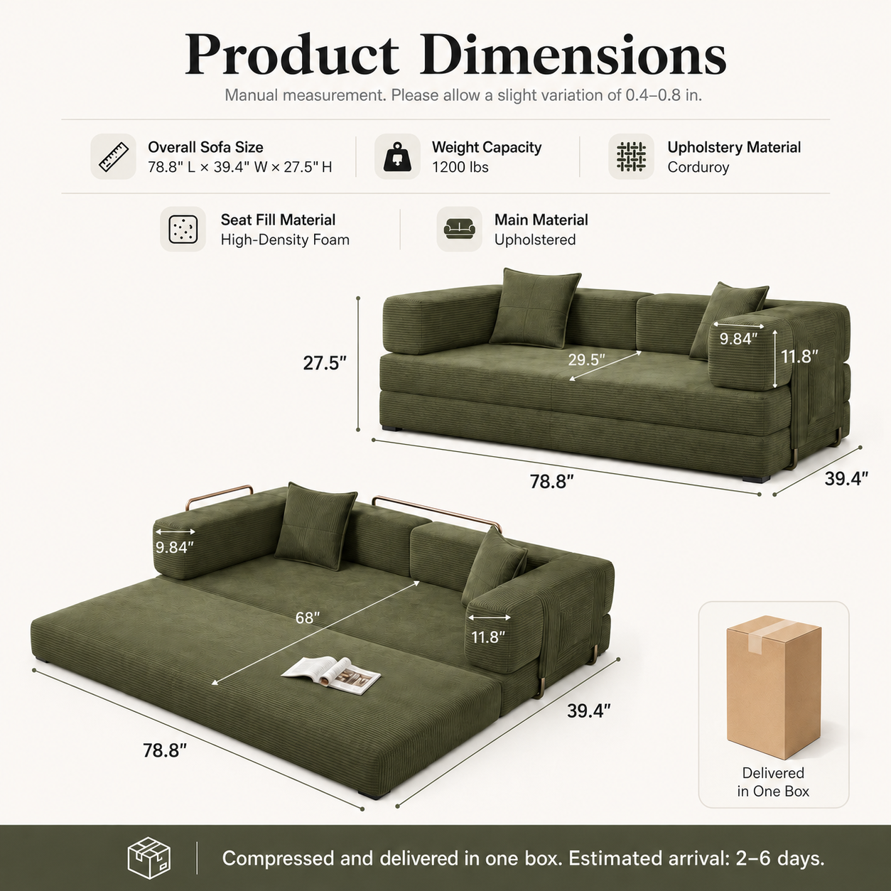 CloudNest™ Convertible Sleeper Sofa